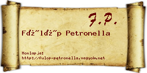 Fülöp Petronella névjegykártya