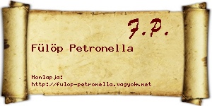 Fülöp Petronella névjegykártya