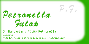 petronella fulop business card